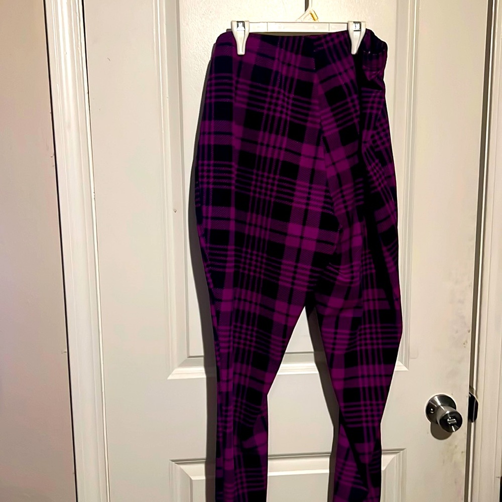 Purple plaid Tights Size 4x